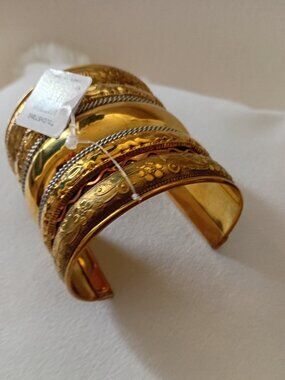 Wide Brass & Copper Cuff Bracelet  NEW